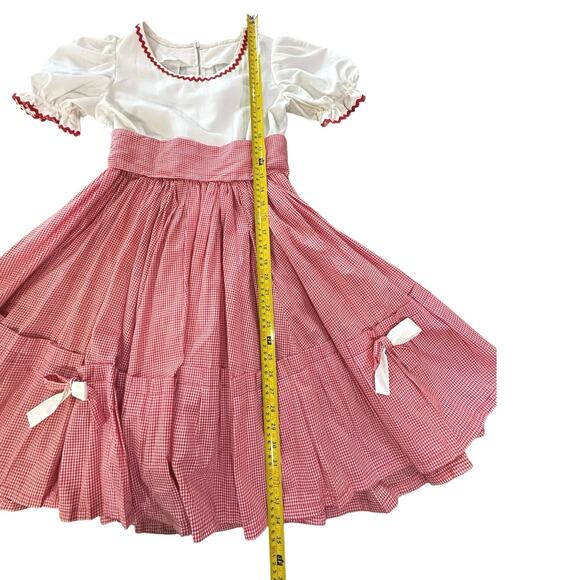 VTG 60s Dress Handmade Cottage Prairie Peasant Square Dance Western Girl’s SZ 6 - Picture 8 of 16